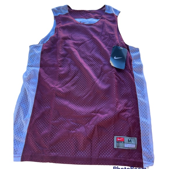Nike Other - Nike Basketball Boys Mesh Reversible Maroon and White Basketball Jersey Size M
